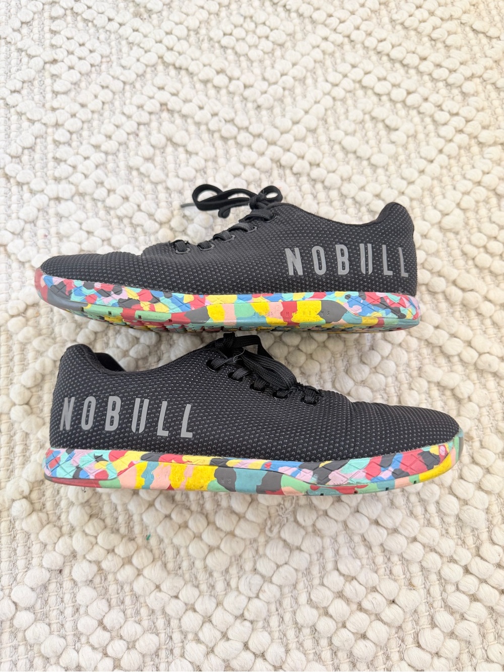 NOBULL Women’s Black Sneakers with Multicolor Speckle Sole